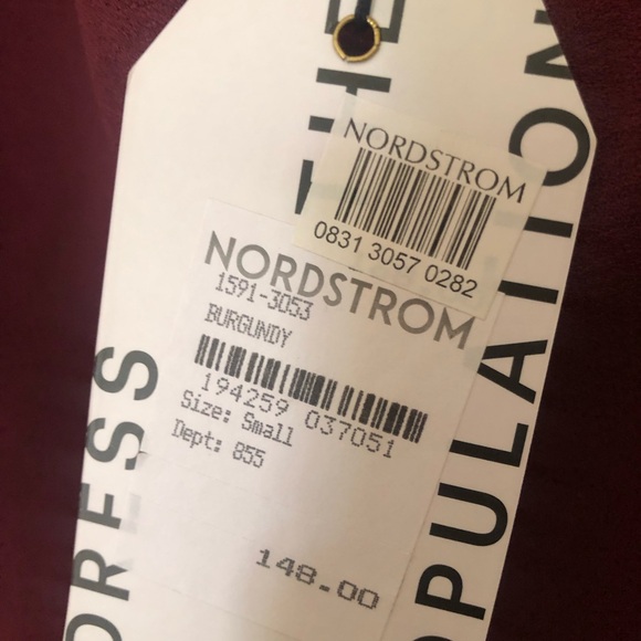 New w Tag: Dress The Population Tiffany Dress. Burgundy. Size Small - Picture 10 of 15